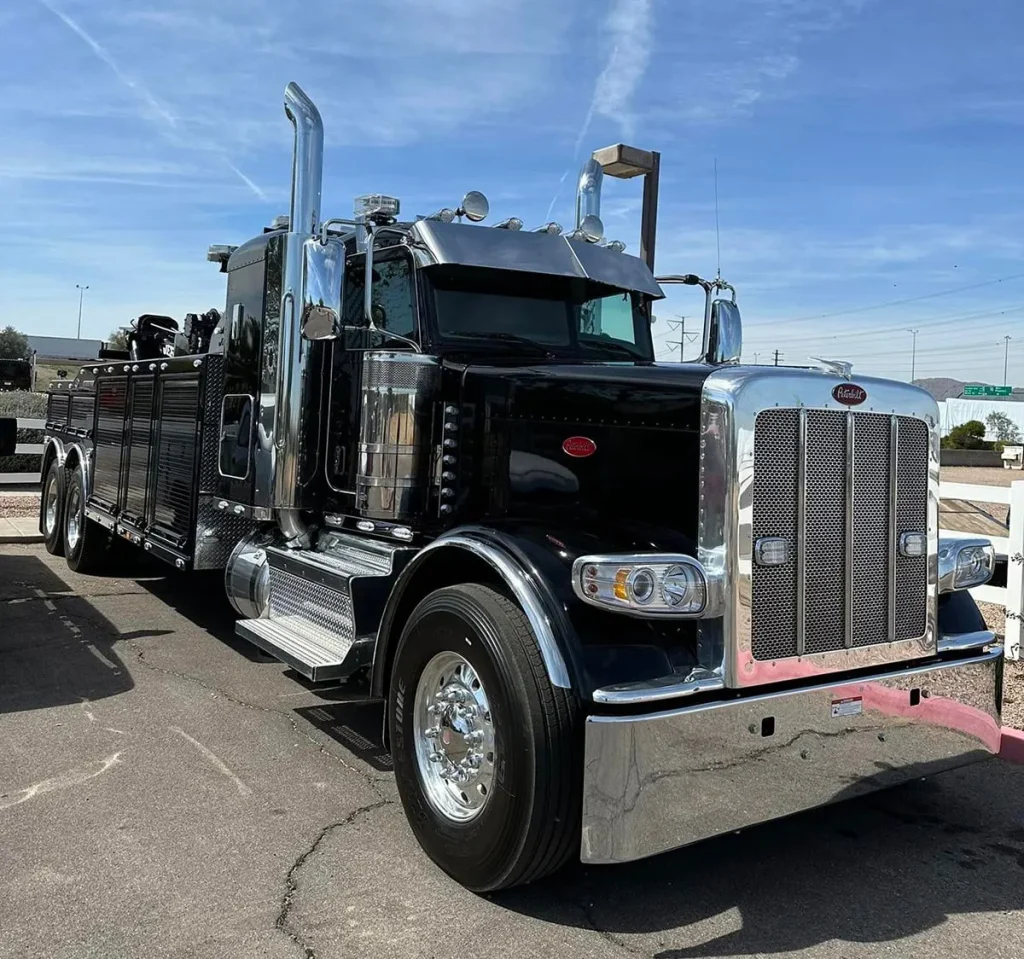 a black truck with chrome bumpers